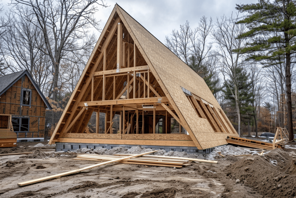 A-Frame House under Construction