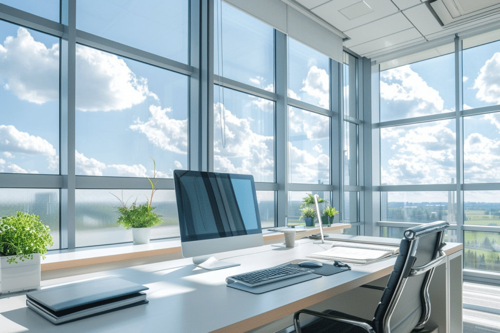 Aluminum Window Frames in an Office | How Much Does It Cost To Repair A Window Frame?