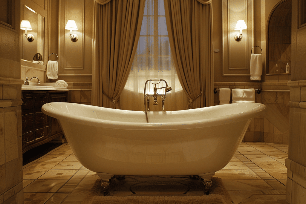 Bathtub in a luxury bathroom