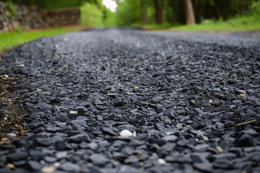 Up Close of Tar and Chip Driveway | How Much Does A Chip Seal Or Tar And Chip Driveway Cost?