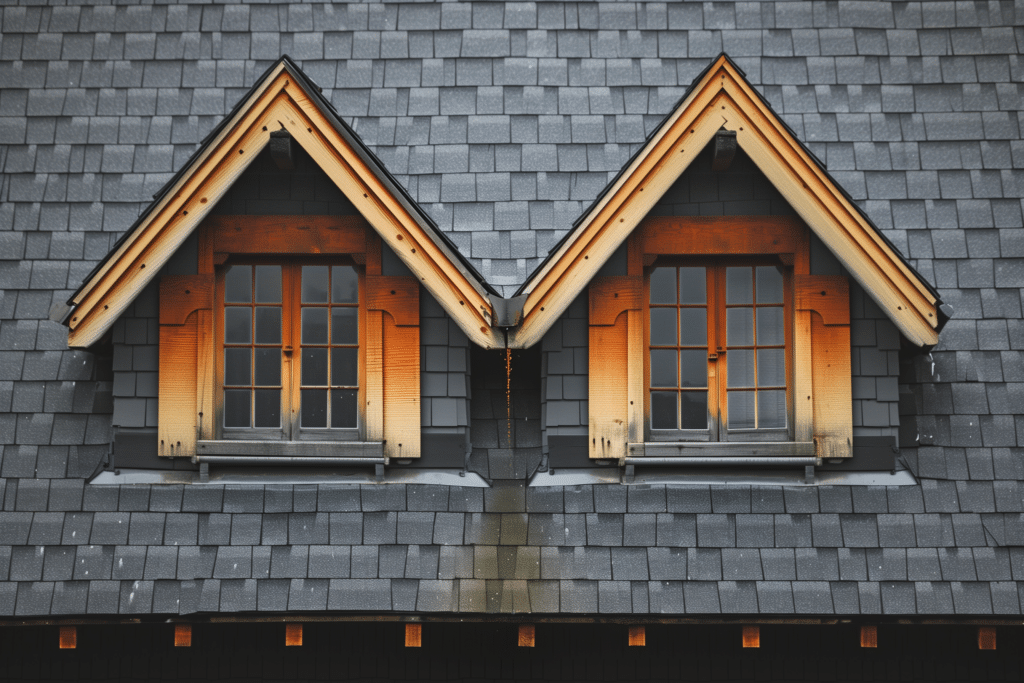 Roof with architectural shingles