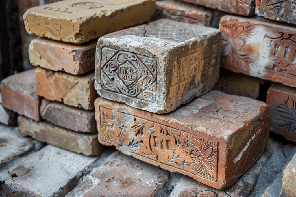 Stamped historical bricks