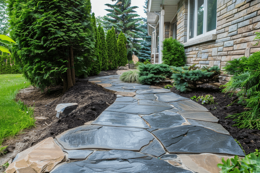 Stone Walkway Installed | How Much Does A Stone Walkway Cost?