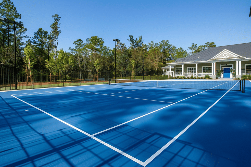 Tennis court installed