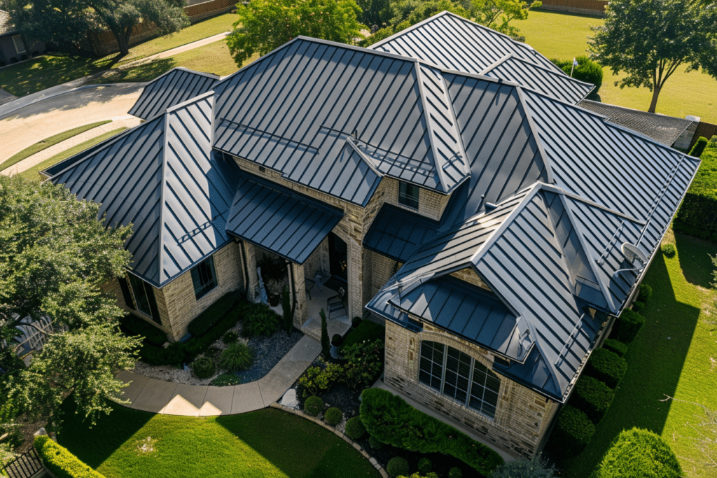 Tin Roof Installed on Large Home | How Much Does A Tin Roof Cost?