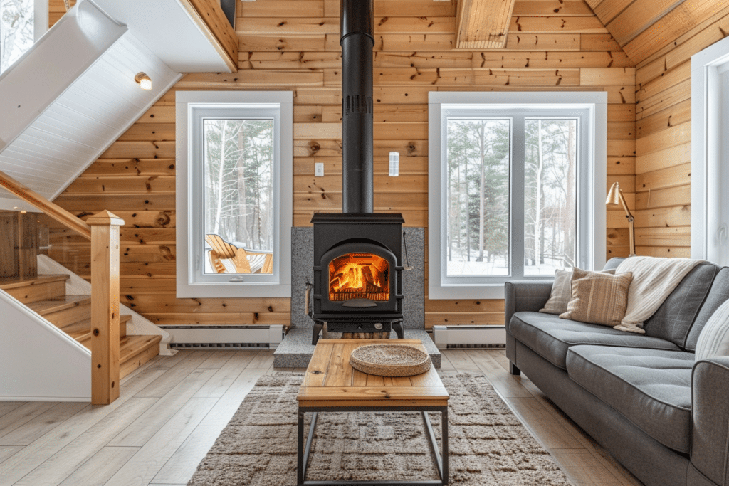 Classic Wood Stove in a Living Room| How Much Does A Wood Stove Installation Cost?