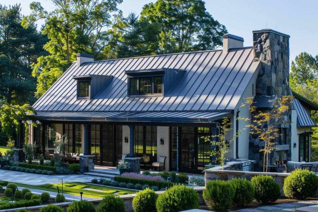 Large home with zinc roofing | Zinc Roof Costs, Pros & Cons, And Alternatives