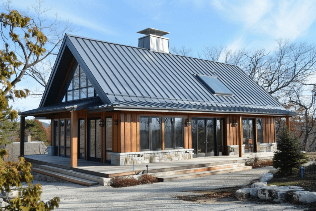Large modern house with zinc roofing | Zinc Roof Costs, Pros & Cons, And Alternatives