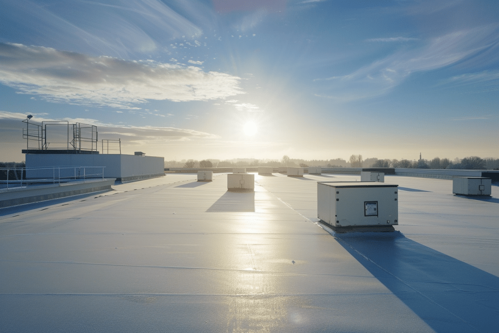 White roof top after a fresh coating | How Much does Spray Foam Roofing Cost?