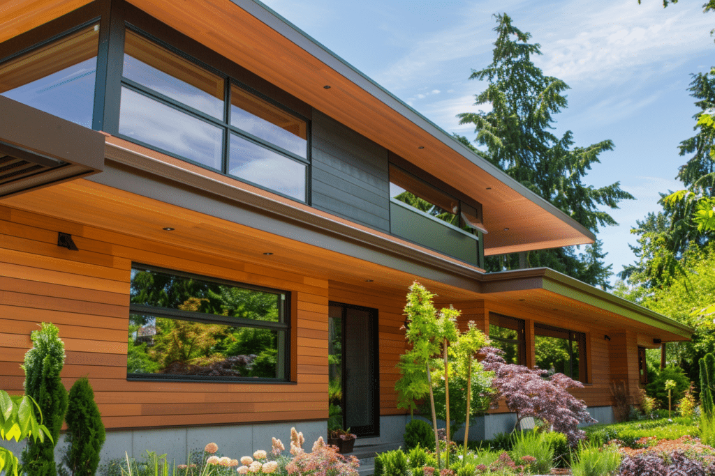Modern cedar wood siding on a home | How Much Does Wood Siding Cost?