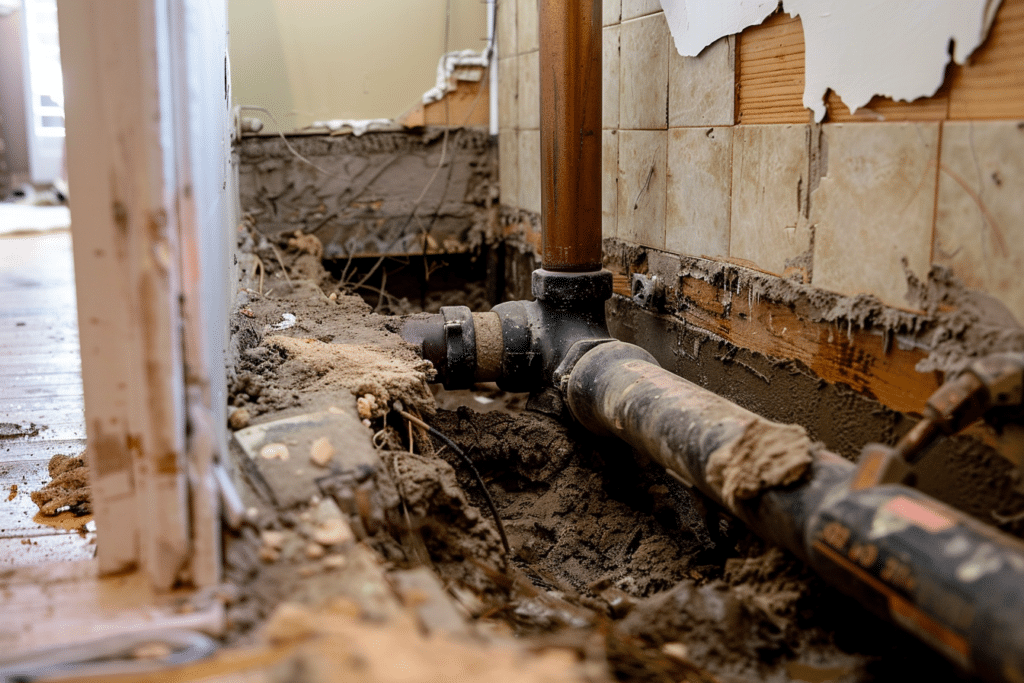 Dug out main water line in home | How Much Does a Water Line Replacement Cost?