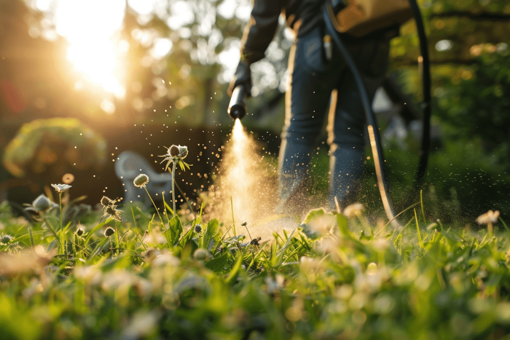 Man spraying weed control in park | How Much Does Weed Control Cost?