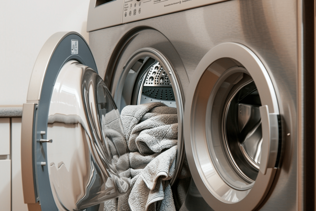 New washer and drier installed in a home 