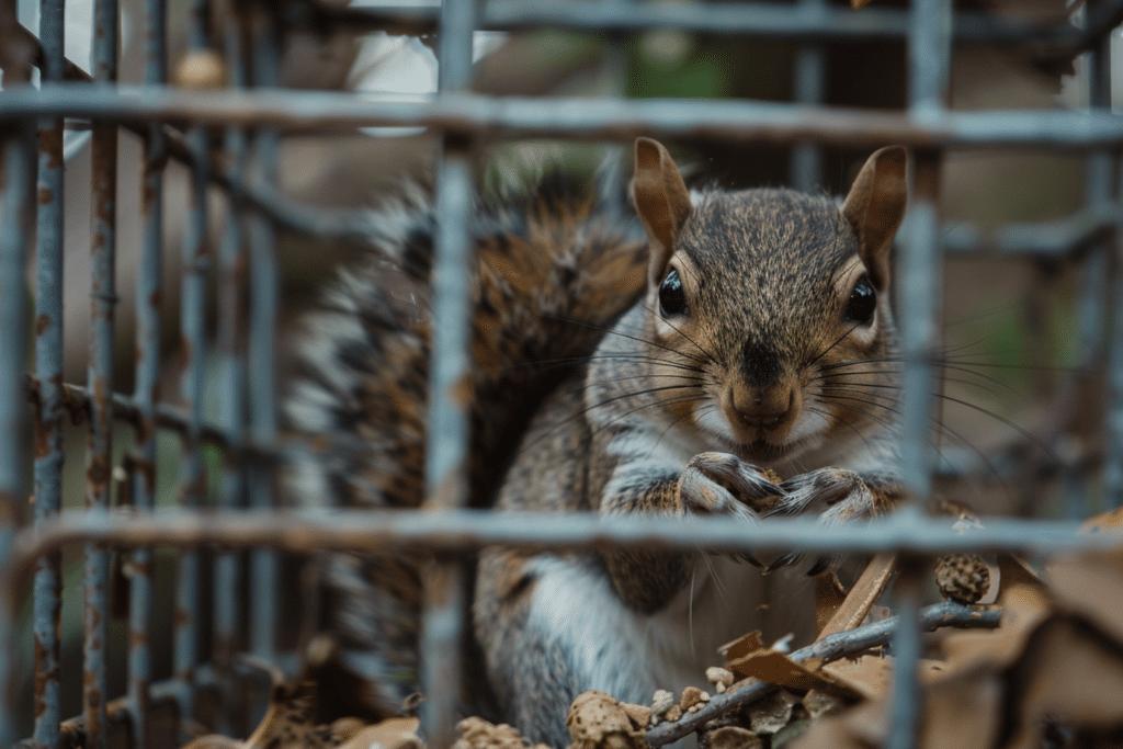 Squirrel removal trap with captured squirrel | How Much Does Squirrel Removal Cost?
