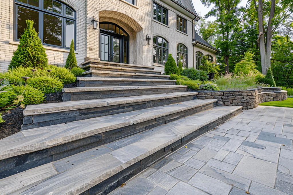 stone steps leading to new home