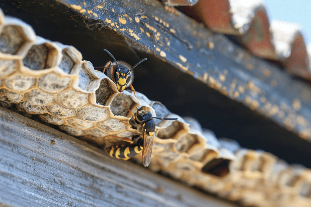 Wasp nest in gutters of home | How Much Does Wasp Nest Removal Cost?
