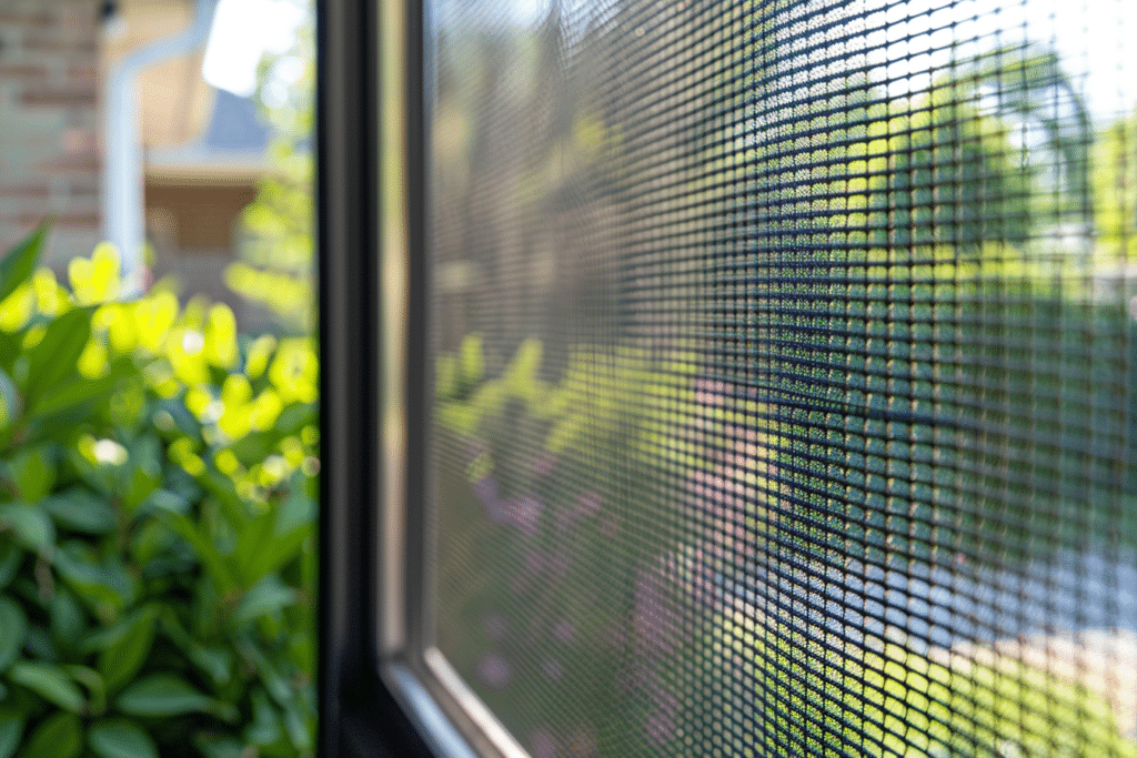 Newly installed window screen up close | How Much Does A Window Screen Replacement Cost?